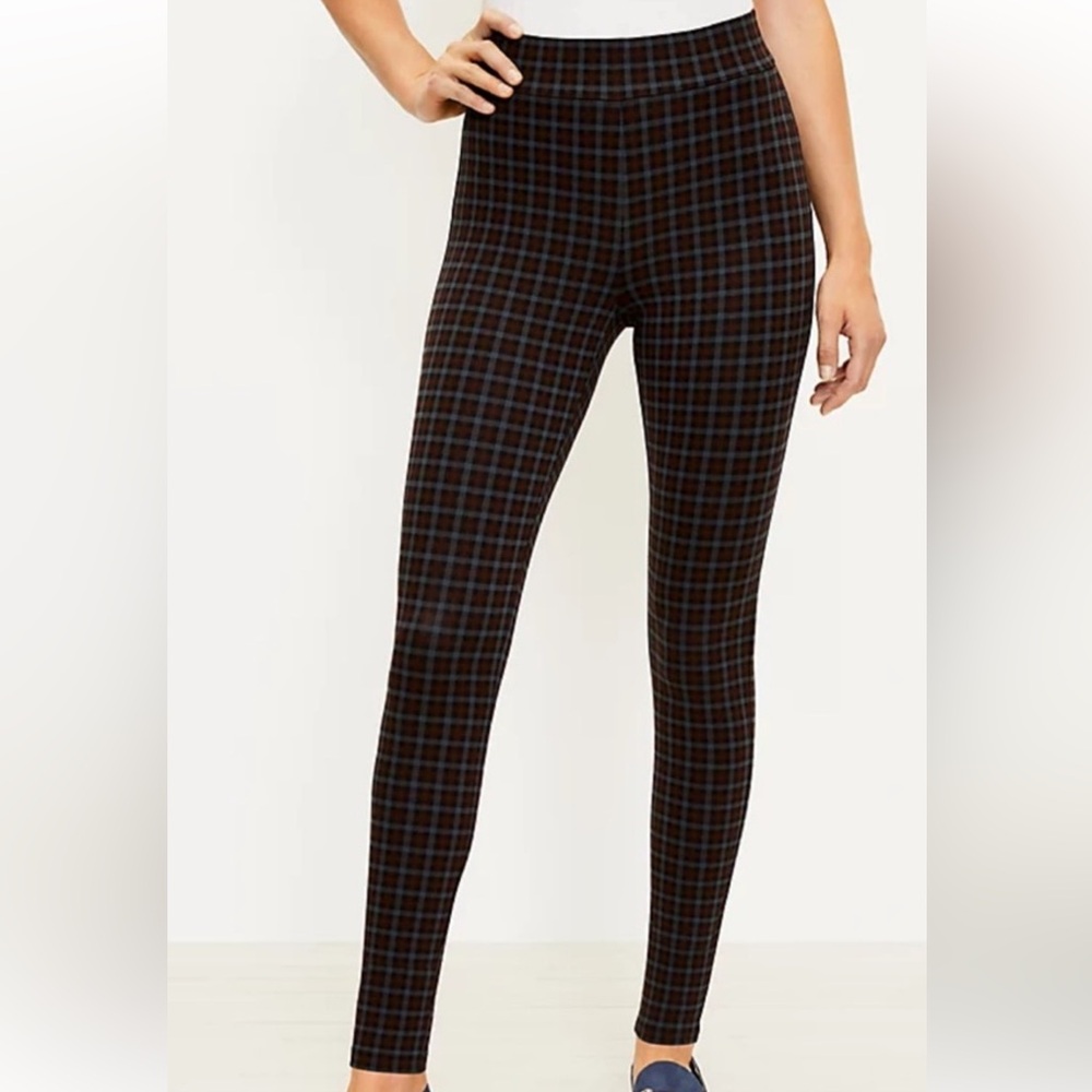 NWT!  Loft Checked Ponte Leggings XL